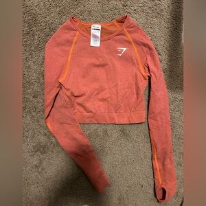 Gymshark orange fitted crop top